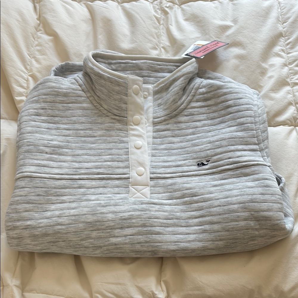 Vineyard Vines Women's Light Gray Cowl Neck Sweater
